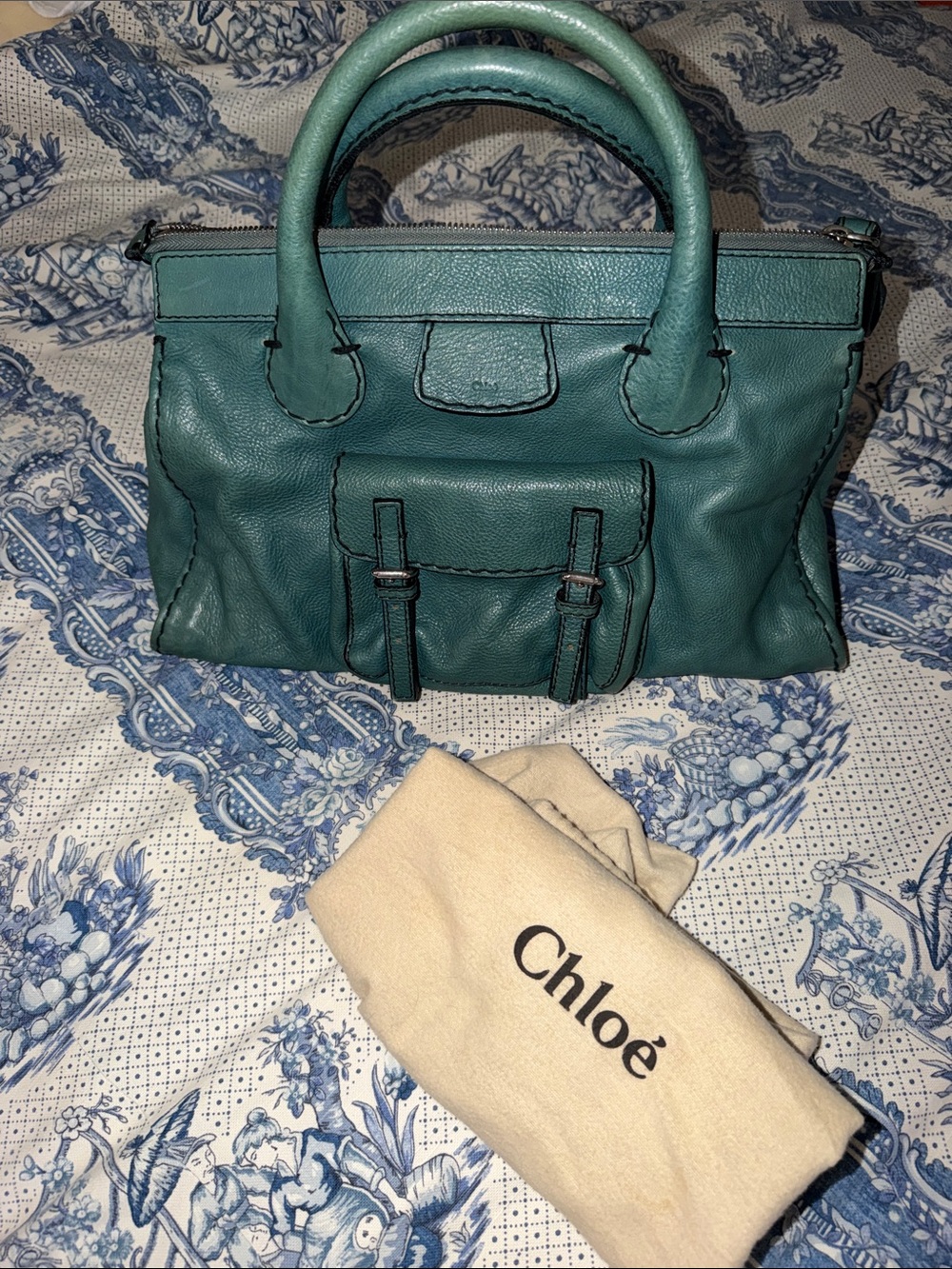 Chloe Edith Teal Handbag